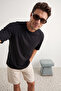 Unisex Siyah-Siyah Oversize 2'li Paket Basic %100 Pamuklu T-Shirt TMNSS24TS00038 - 4