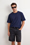 Unisex Siyah-Beyaz-Lacivert Oversize/Geniş Kesim 3'lü Paket %100 Pamuk T-Shirt TMNSS24TS00026 - 7