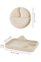 2-Piece Baby Silicone Feeding Set - Vacuum Plate - 3 Compartment Silicone Plate Set - Beige - 7