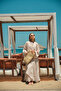 Women's Front Tie Cape Dress Stone - 14
