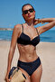 Siyah Drapeli Regular Yüksek Bel Basic Bikini Altı TBESS24BA00145