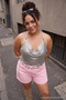 Pink High Waist Trok Detailed Comfort/Medium Stretch Plus Size Denim Shorts&Bermuda Tbbss26Ap00043 - 6