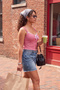Mavi*001 High Waist Destroyed 100% Cotton Non-Stretch Plus Size Denim Shorts & Bermuda Tbbss22Sr0165 - 2