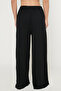 Women's Black Knitted Trousers Premium Viscose Soft Textured Standard Fit with Pockets Elastic Waist Comfortable - 8