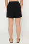 Women's Black Knitted Stretch Shorts Premium Viscose Soft Textured Standard Fit Elastic Waist Comfortable with Pockets - 7