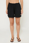 Women's Black Knitted Stretch Shorts Premium Viscose Soft Textured Standard Fit Elastic Waist Comfortable with Pockets - 3