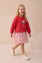 Girl's Dress with Tulle and Heart Print Detail and Buckle
