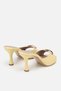 Women's light yellow gold Buckled Stiletto Heel slippers - 4