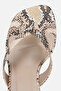 Women's Mink Brown Flip Flops with Cross Straps and Thin Heels, Black and White - 6