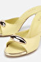 Women's light yellow gold Buckled Stiletto Heel slippers - 5
