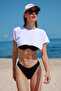 Siyah V Kesim Tanga Normal Bel Basic Bikini Altı TBESS24BA00130