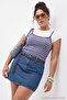 Dark Blue High Elastic Waist Mini 100% Cotton Non-Stretch Denim Shorts Skirt Tbbss26Ap00057 - 3
