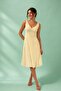 Yellow Scalloped Ruffle Detailed Midi Dress - 4