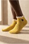 Women's Cat Patterned Yellow Step Socks