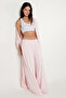 Women's Pink Knitted Trousers Premium Viscose Soft Textured Standard Fit with Pockets Elastic Waist Comfortable - 5
