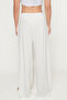 Women's White Knitted Trousers Premium Viscose Soft Textured Standard Fit with Pockets Elastic Waist Comfortable - 8