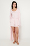 Women's Pink Flexible Kimono Premium Viscose Soft Textured Comfortable Standard Fit Shawl Collar - 6
