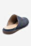 Melara Denim Blue Suede Genuine Leather Perforated Closed-Front Women's Slippers - 5