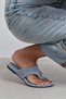 Almira Baby Blue Suede Leather Flat Sole Women's Flip Flops