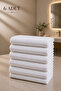 6 Pieces Hotel Towels White 50X85 cm 200 Grams Bukle - Armür Hand Face Towel