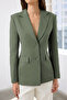 Haki Fitted/Bele Oturan Dokuma Blazer Ceket TWOAW26BC00000 - 3