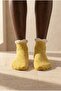 Women's Cat Patterned Yellow Step Socks - 2