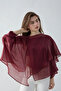 Burgundy Oversize Slim Draped Woven Blouse Twoss26Bz00653