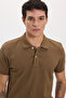 Men's Slim Fit Premium Series 100% Cotton Soft Texture Mercerized Brown Polo Collar T-Shirt - 3