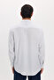 Men's Regular Fit Classic Cut Long Sleeve Muslin Fabric Blue Shirt - 8