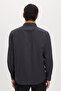 Men's Regular Fit Classic Cut Cotton Easy-Iron Dobby Gray Shirt - 7