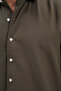 Men's Regular Fit Classic Cut Cotton Easy-Iron Dobby Khaki Shirt - 6