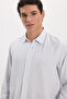 Men's Regular Fit Classic Cut Long Sleeve Muslin Fabric Blue Shirt - 5
