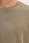 Unisex Relax Fit Relaxed Cut 100% Cotton Soft Textured Lightweight Thick Crew Neck Brown T-Shirt - 5