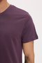 Unisex Slim Fit Slim Fit 100% Cotton Soft Textured Purple Crew Neck T-Shirt - 5