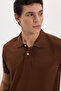 Men's Slim Fit Slim Fit Cotton Soft Texture Breathable Fabric Anti-Curling Collar Brown Polo Collar t - 4