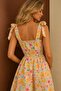 Floral Patterned Jumpsuit Dress with Tie Detail - 2