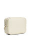 Women's Beige Shoulder Bag with Embossed Logo and Removable Shoulder Strap - 3