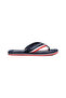 Men's Logo Printed Comfortable Sole Flip-Flops Navy Blue Slippers - 5