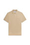 Men's Woven Polo Collar Short Sleeve Casual Beige T-Shirt - 5
