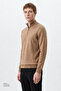 Men's Mink Wool Standard Fit Regular Cut Bato Collar Knitwear Sweater - 3
