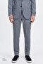 Men's Blue Wool Slim Fit Tuxedo Suit with Swallow Collar and Flap Pockets - 5