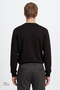 Men's Black Standard Fit Regular Cut Crew Neck Jacquard Knitwear Sweater - 5