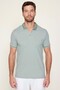 Men's Slim Fit Slim Fit Cotton Zippered Mint Polo Collar T-Shirt - 4