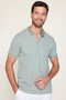 Men's Slim Fit Slim Fit Cotton Zippered Mint Polo Collar T-Shirt - 2