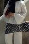 Women's V Detail Bat Sleeve Linen Waist Tie Tunic White - 2
