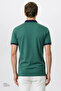 Men's Green-Navy Blue 100% Cotton Slim Fit Polo Collar T-Shirt - 5