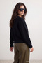 Wardrobe Essentials Black Wool Premium Yarn Basic Wide Fit Knitwear Sweater |   Twoaw26Kz00065 - 5