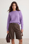 Wardrobe Essentials Lilac Wool Premium Yarn Basic Wide Fit Knitwear Sweater |   Twoaw26Kz00065 - 2