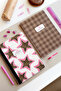 A4 Spiral Cardboard Cover Set of 2 Checkered School Notebooks 80 Sheets, Star Leopard with Lesson Schedule