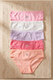 Girl's Stone Detailed 5-Pack Slip Panties Multicolor